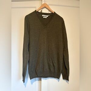 Ben Sherman Men’s Olive Merino Wool Sweater